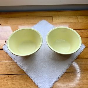 Set of 2 Melamine Bowls Yellow PLASTOMER LTD DND 1959 Made in Canada Military